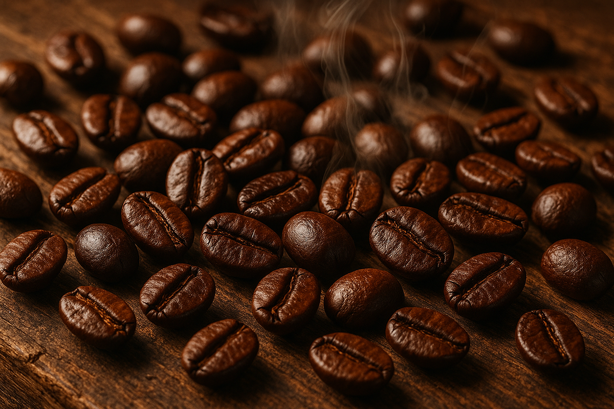 Rich roast coffee beans