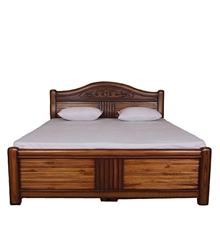 Solid Sagwan Wood Bed with Storage