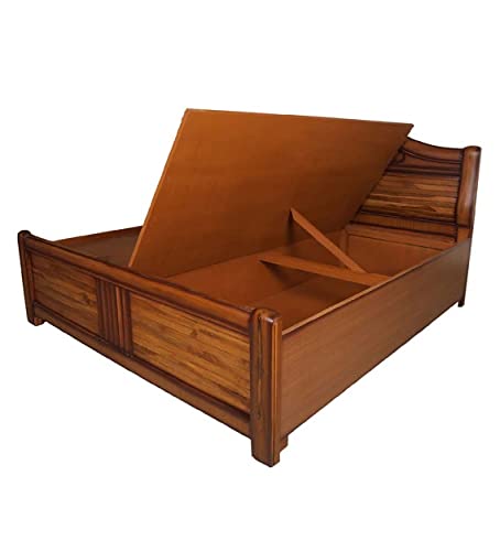 Solid Sagwan Wood Bed with Storage